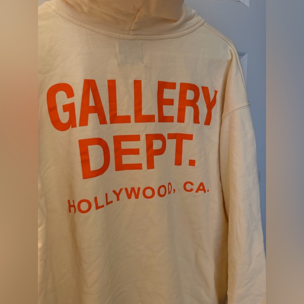 Gallery Dept. 100% Cotton Made In USA Graphic Hoodie, Butter Yellow, L - Picture 9 of 10